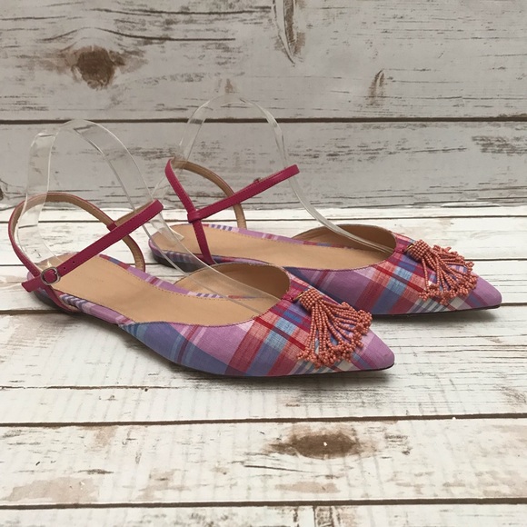 J Crew Plaid Tassel Flats B3-3-11-25 - Picture 3 of 7